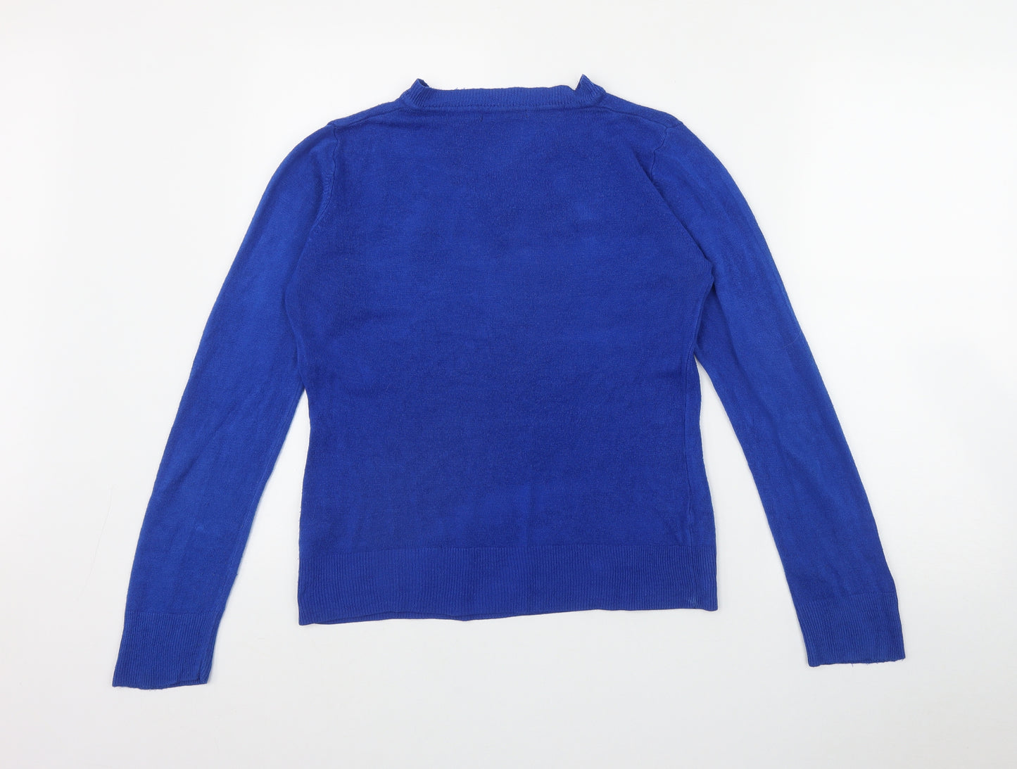 Atmosphere Womens Blue V-Neck  Acrylic Pullover Jumper Size 8