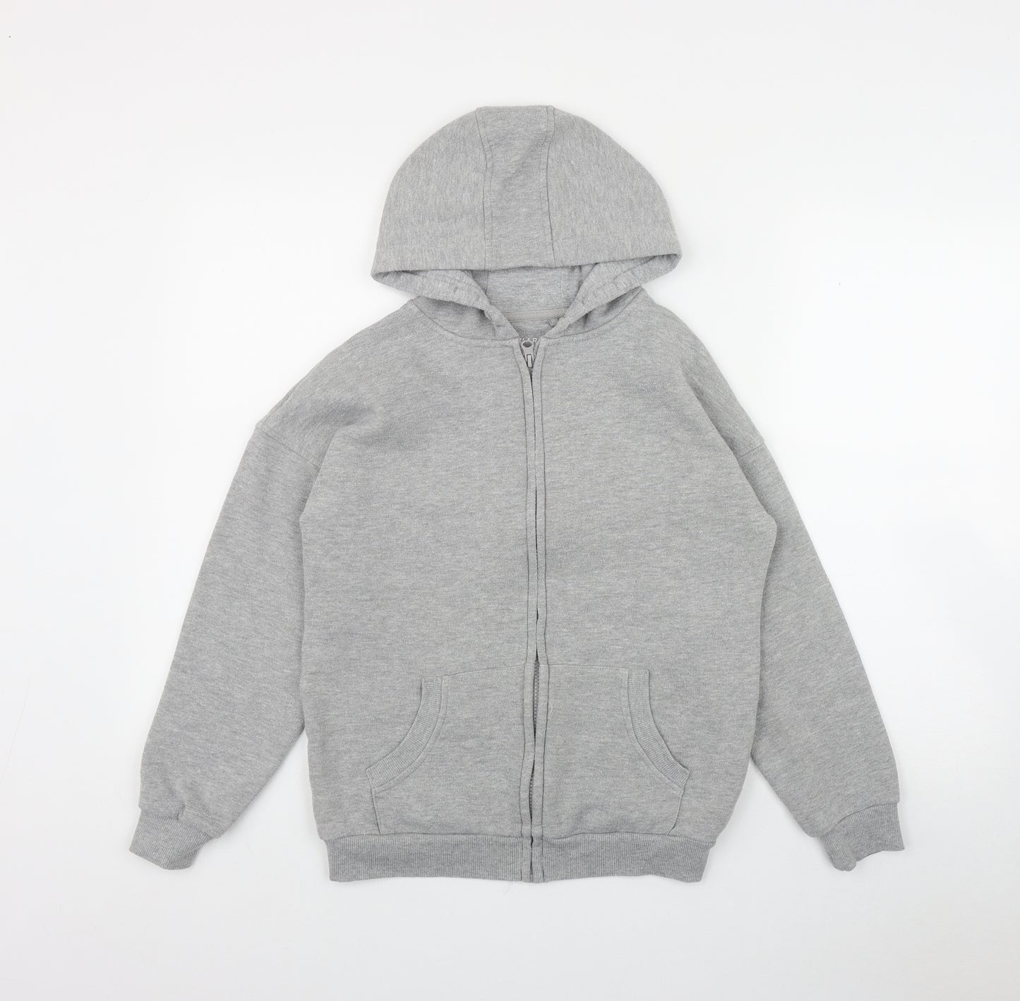 Primark Boys Grey  Cotton Full Zip Hoodie Size 10-11 Years  Zip