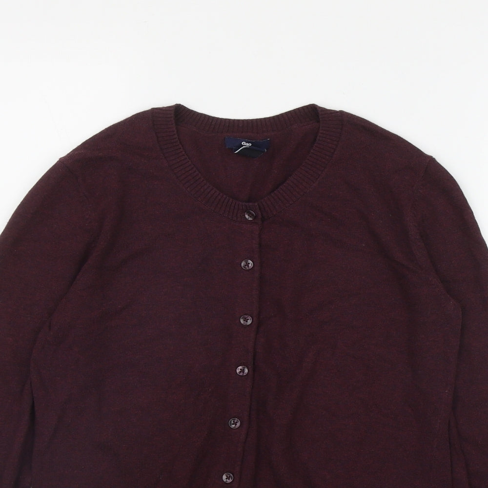 Gap Womens Red Round Neck  Cotton Cardigan Jumper Size M
