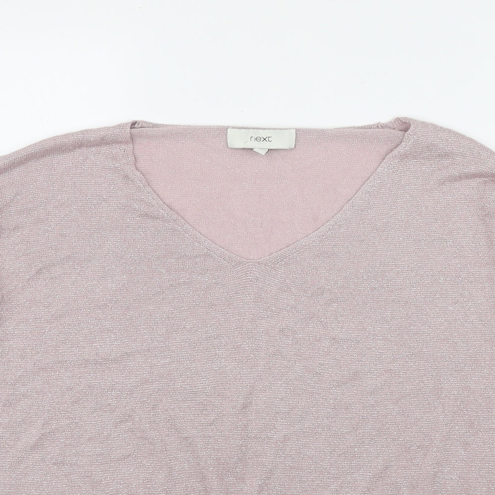 NEXT Womens Pink  Viscose Basic T-Shirt Size 18 Round Neck