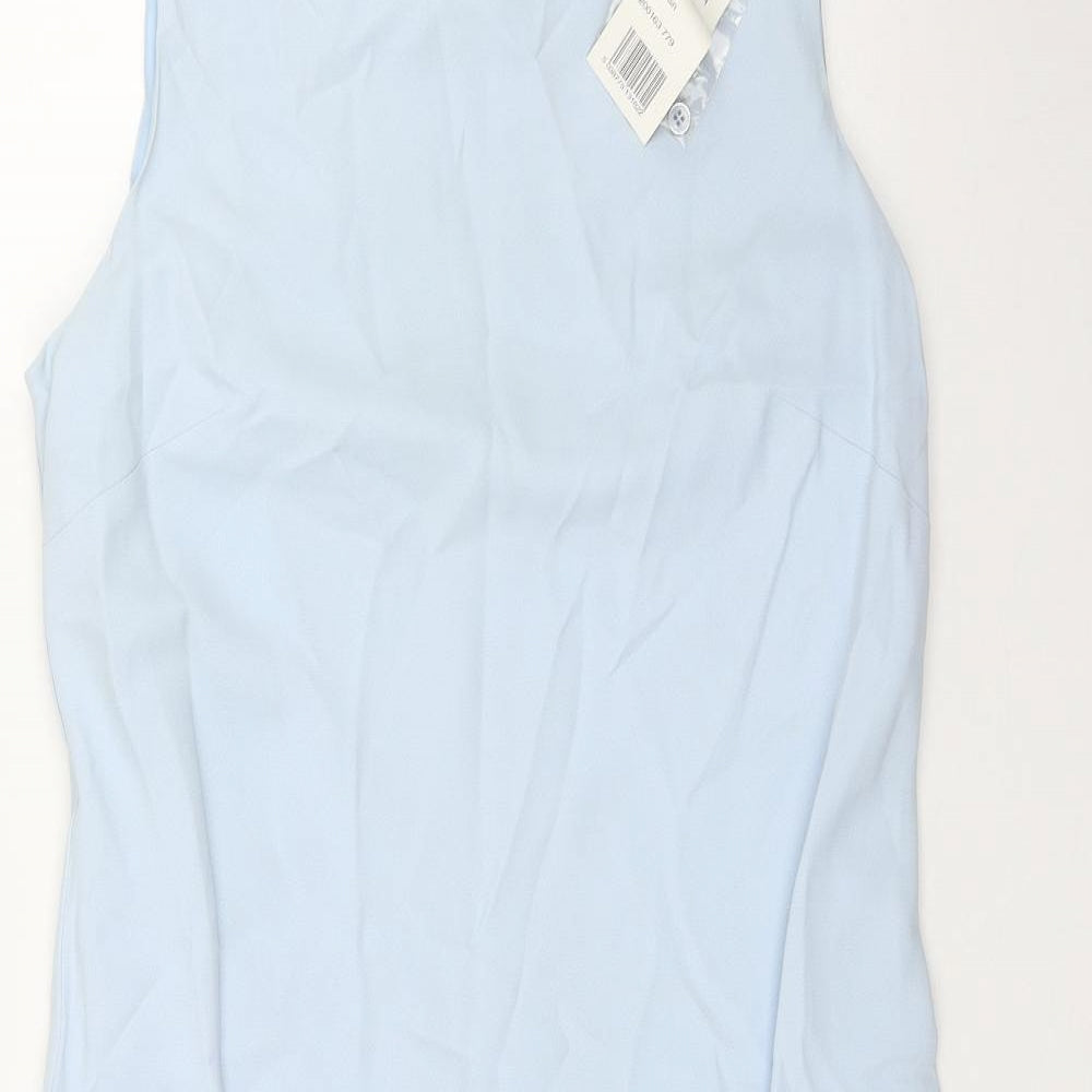 Phase Eight Womens Blue  Polyester A-Line  Size 12  Scoop Neck Button