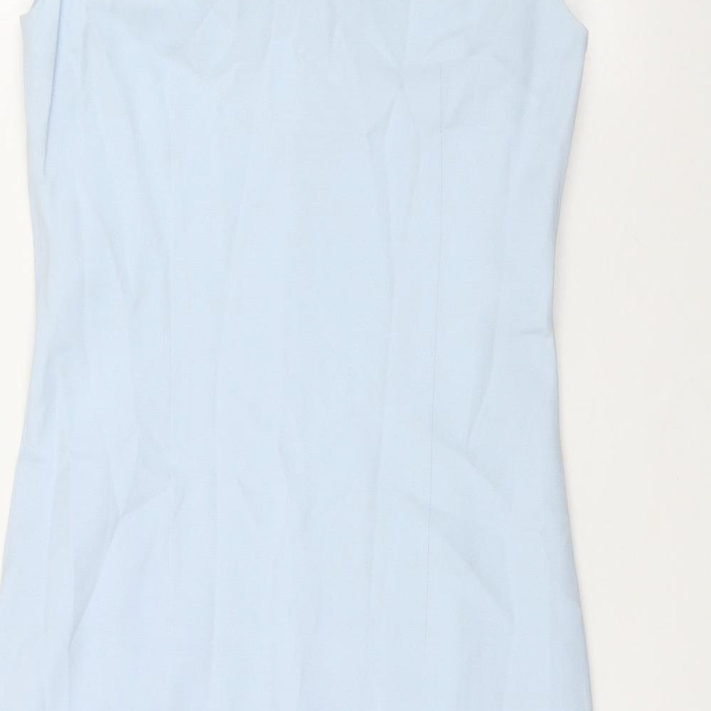 Phase Eight Womens Blue  Polyester A-Line  Size 12  Scoop Neck Button