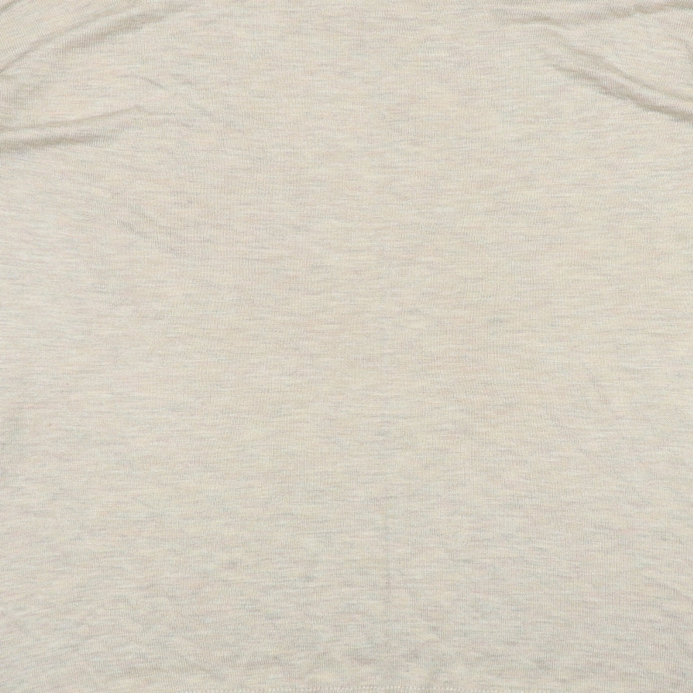 H&M Womens Beige Round Neck  Acrylic Pullover Jumper Size M
