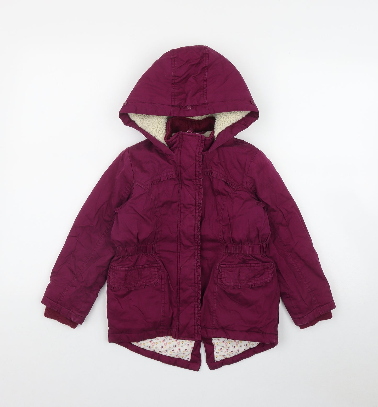 Nutmeg Girls Pink   Parka Coat Size 5-6 Years  Zip