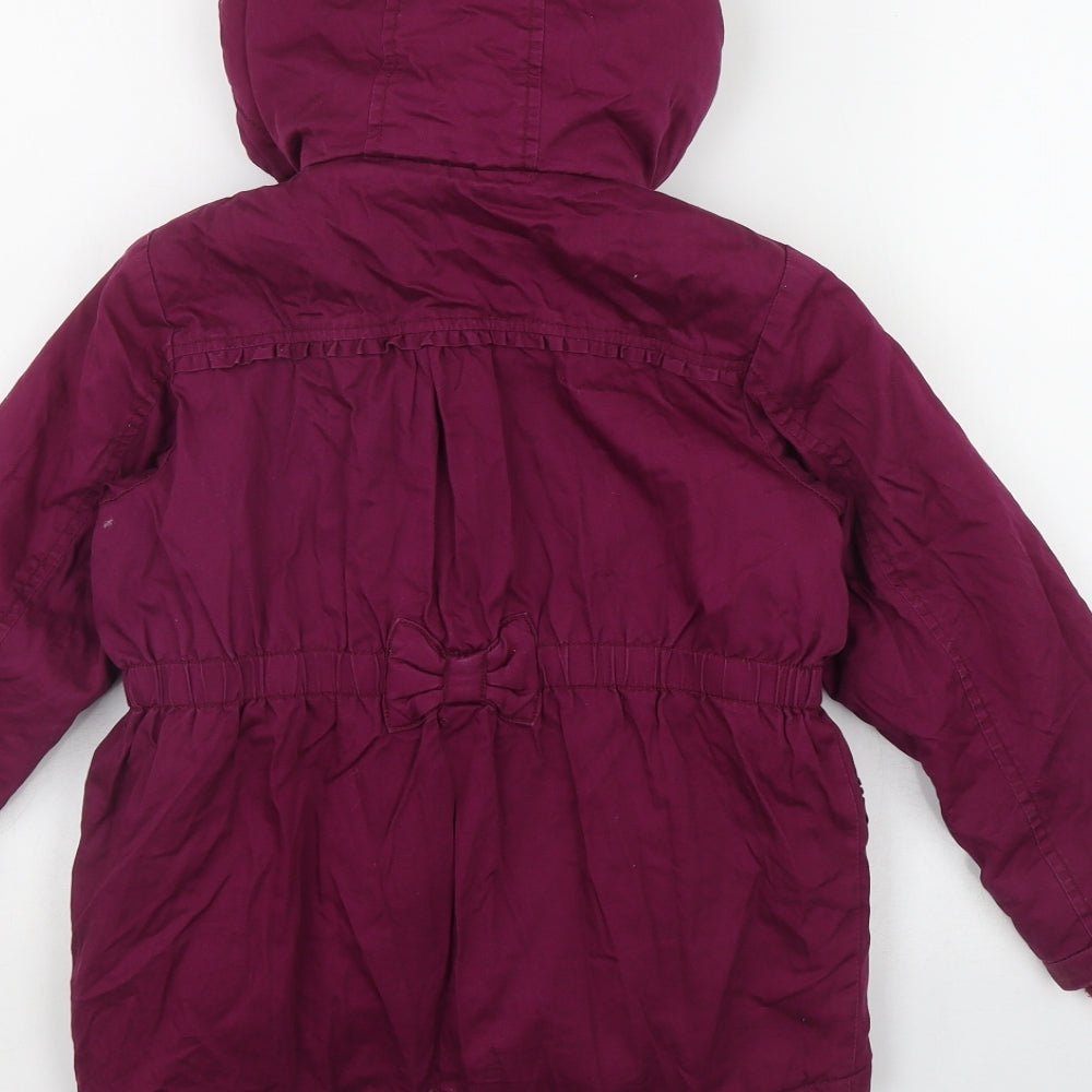 Nutmeg Girls Pink   Parka Coat Size 5-6 Years  Zip