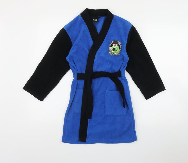 Cartoon Network Boys Blue Solid Polyester Robe Size 7-8 Years Tie - Ben10