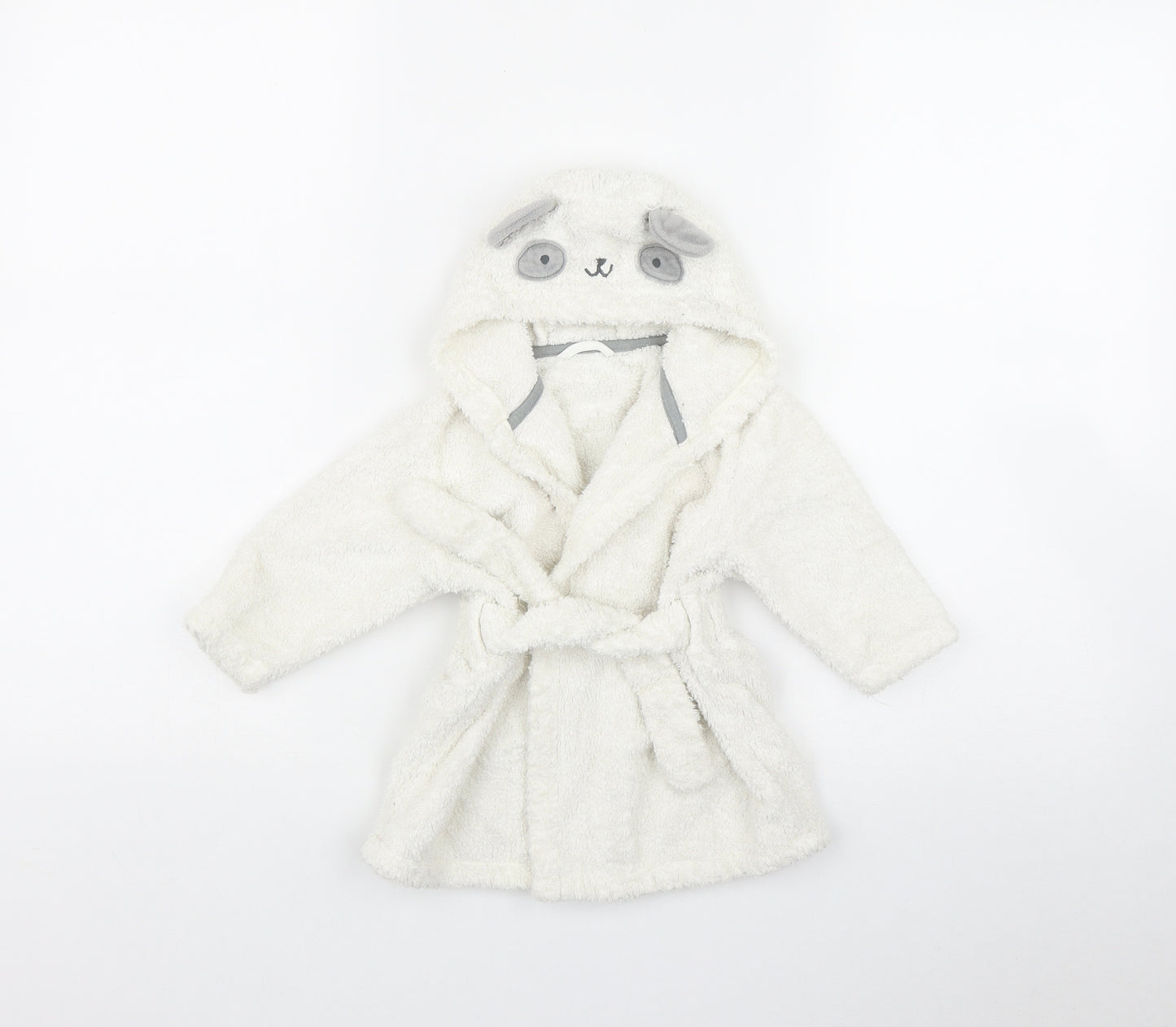 Marks and Spencer Baby White  Cotton Kimono Robe Size 9-12 Months  Tie