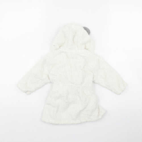 Marks and Spencer Baby White  Cotton Kimono Robe Size 9-12 Months  Tie