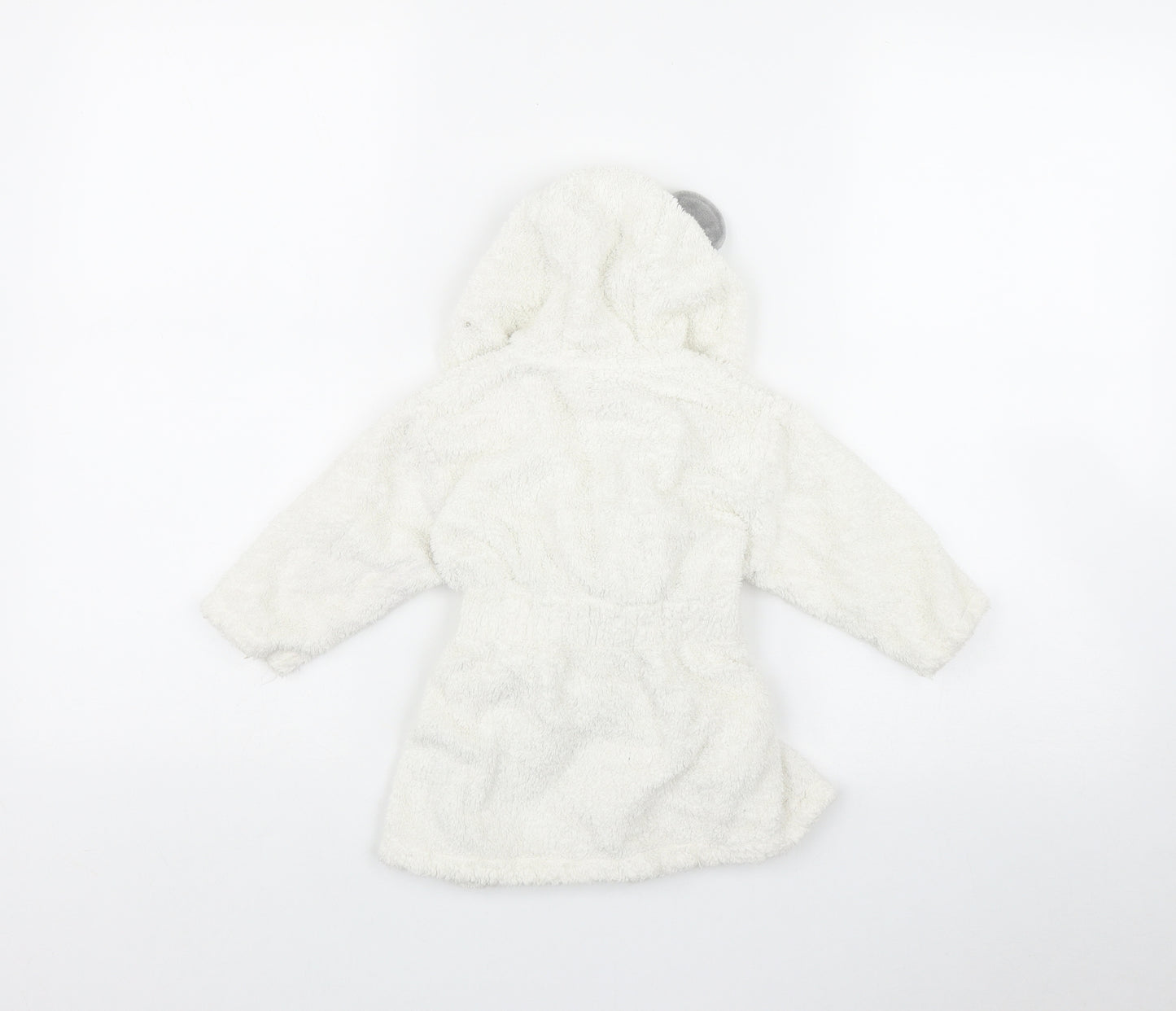 Marks and Spencer Baby White  Cotton Kimono Robe Size 9-12 Months  Tie