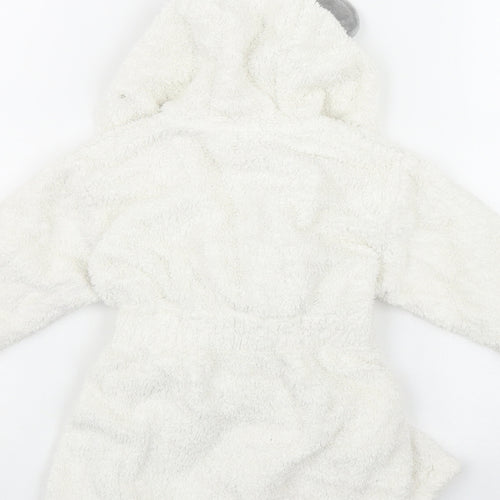 Marks and Spencer Baby White  Cotton Kimono Robe Size 9-12 Months  Tie