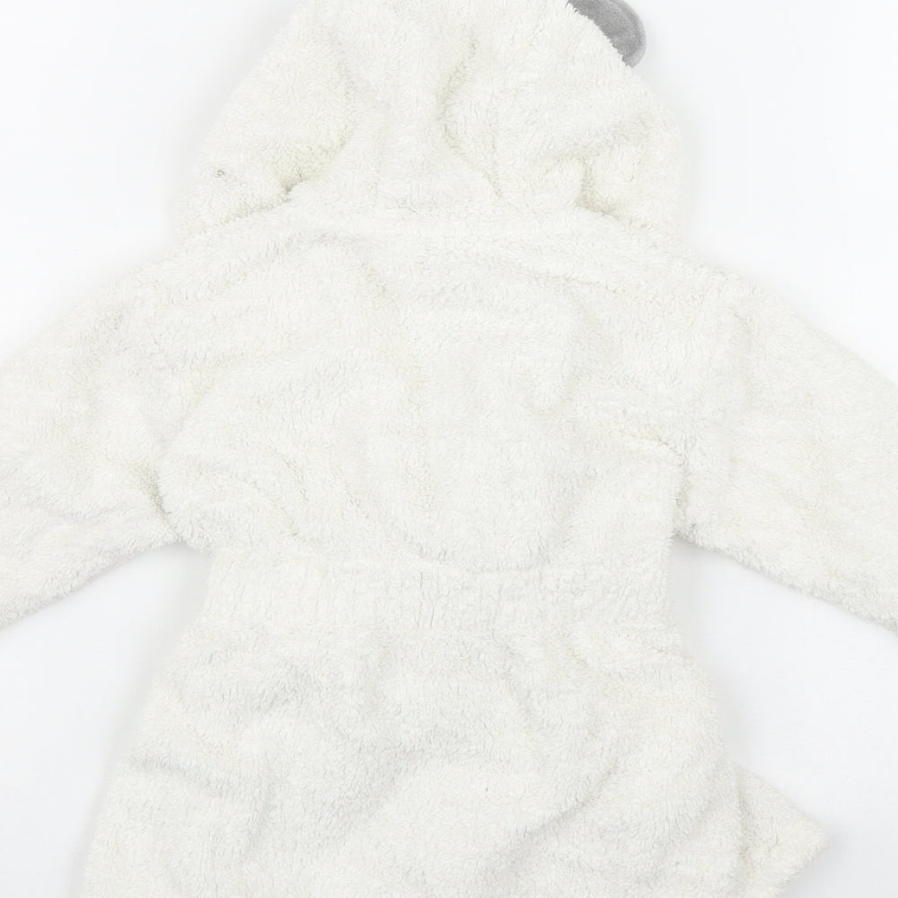 Marks and Spencer Baby White  Cotton Kimono Robe Size 9-12 Months  Tie