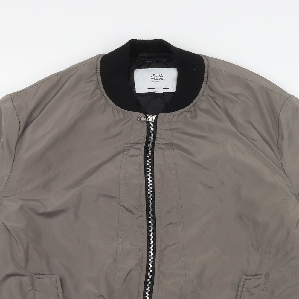 Sixth June Mens Grey   Bomber Jacket Jacket Size L  Zip