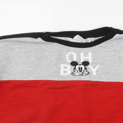 Primark Womens Red  Cotton Pullover Sweatshirt Size M   - Mickey Mouse
