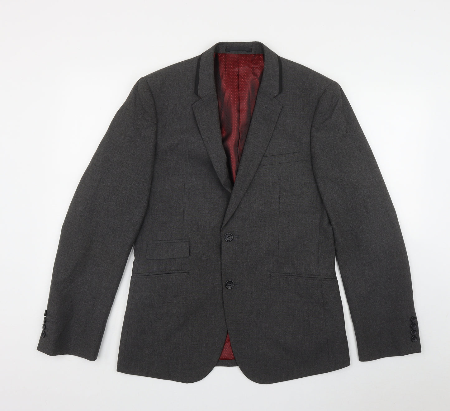 Burton Mens Grey  Polyester Jacket Suit Jacket Size M