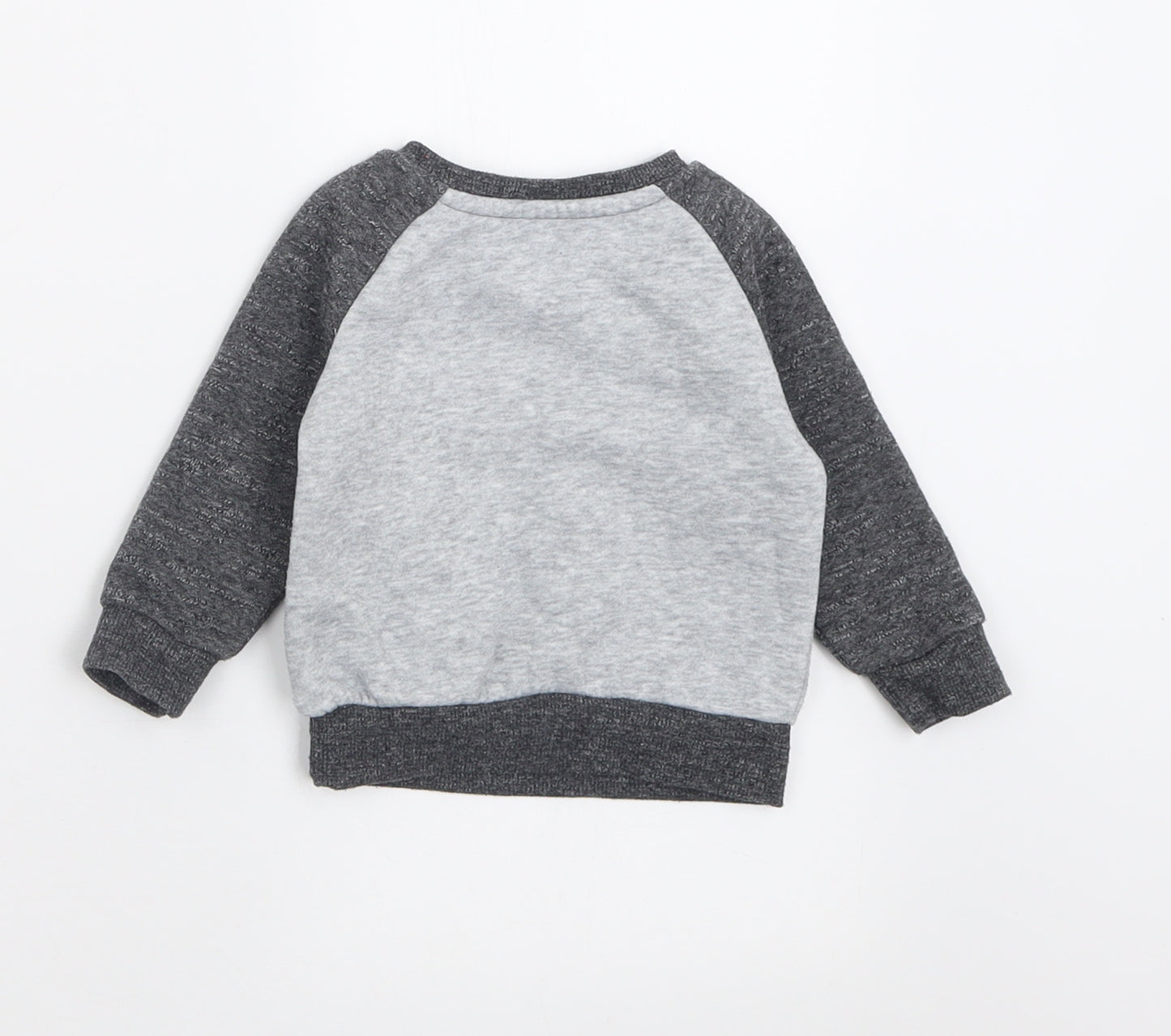 Primark Boys Grey  Cotton Pullover Jumper Size 3-6 Months  Button - Mini Boss