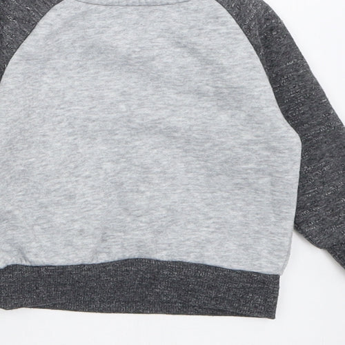Primark Boys Grey  Cotton Pullover Jumper Size 3-6 Months  Button - Mini Boss