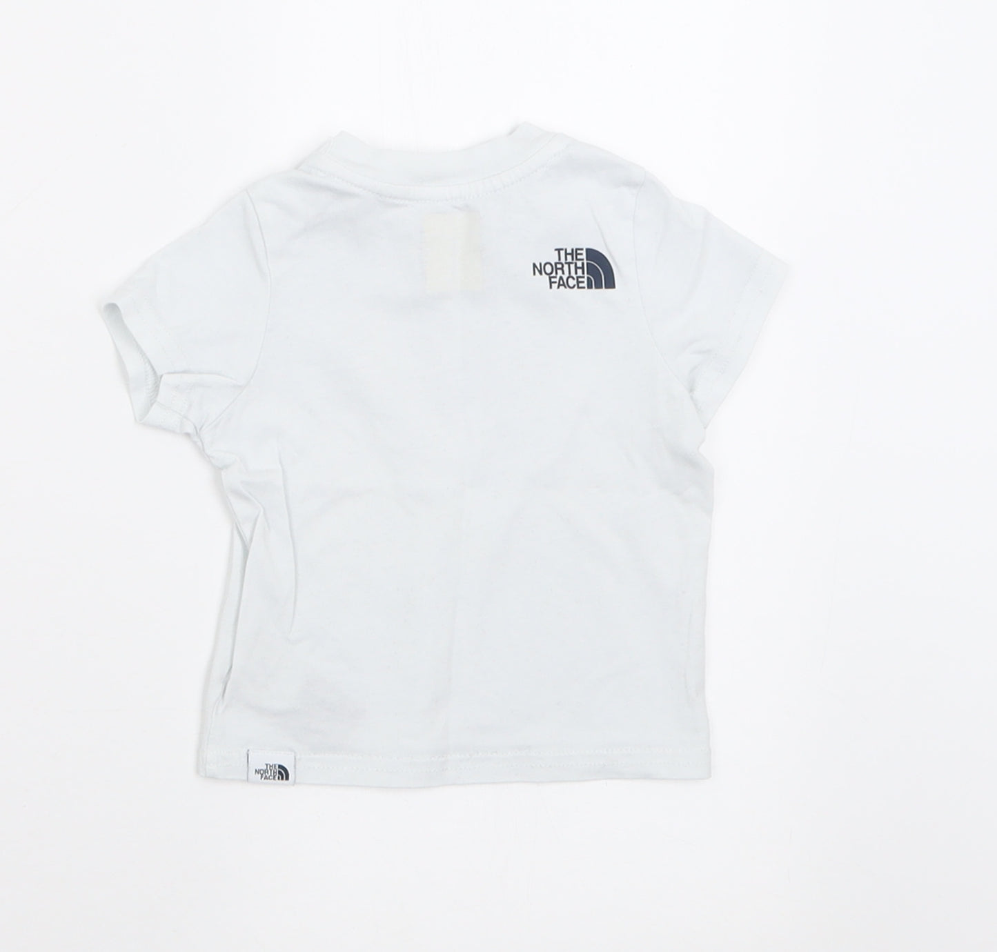 The North Face Boys White  Cotton Basic T-Shirt Size 3-6 Months Crew Neck Button