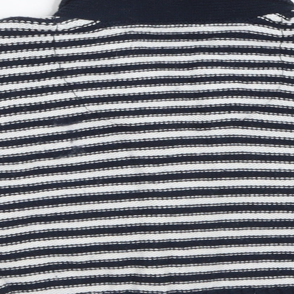 NEXT Boys Blue Striped Cotton Cardigan Jumper Size 0-3 Months  Button
