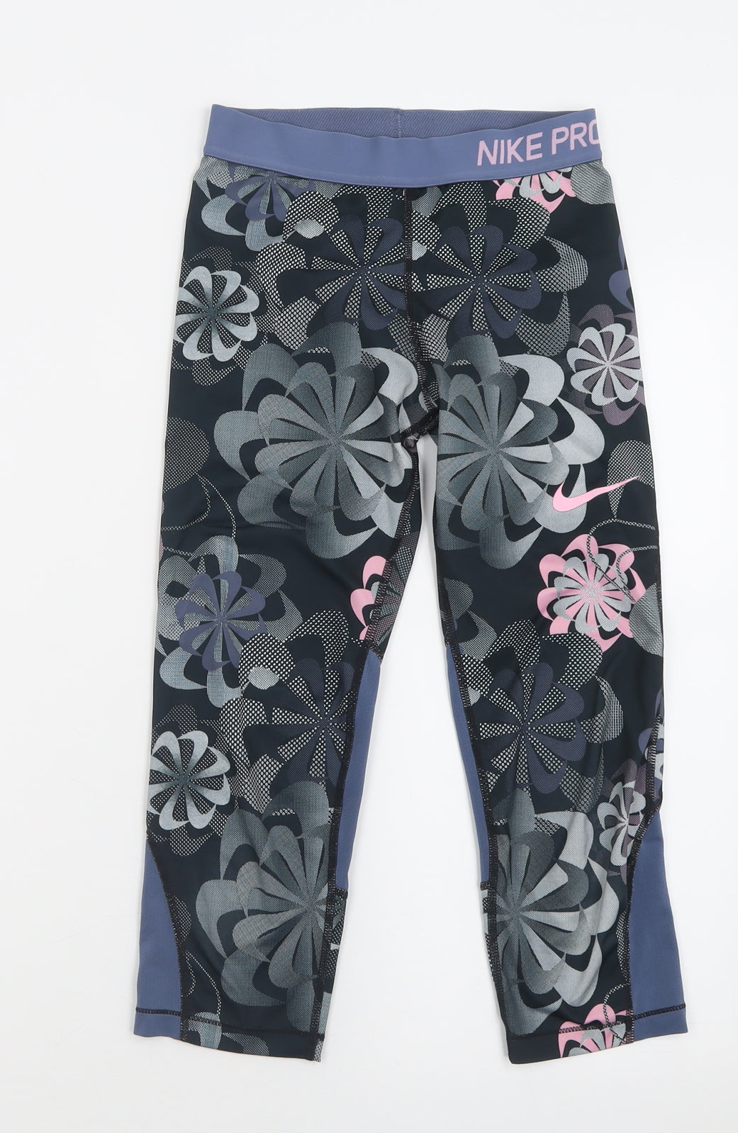 Nike Girls Multicoloured Geometric Polyester Capri Trousers Size 12-13 Years  Regular Pullover