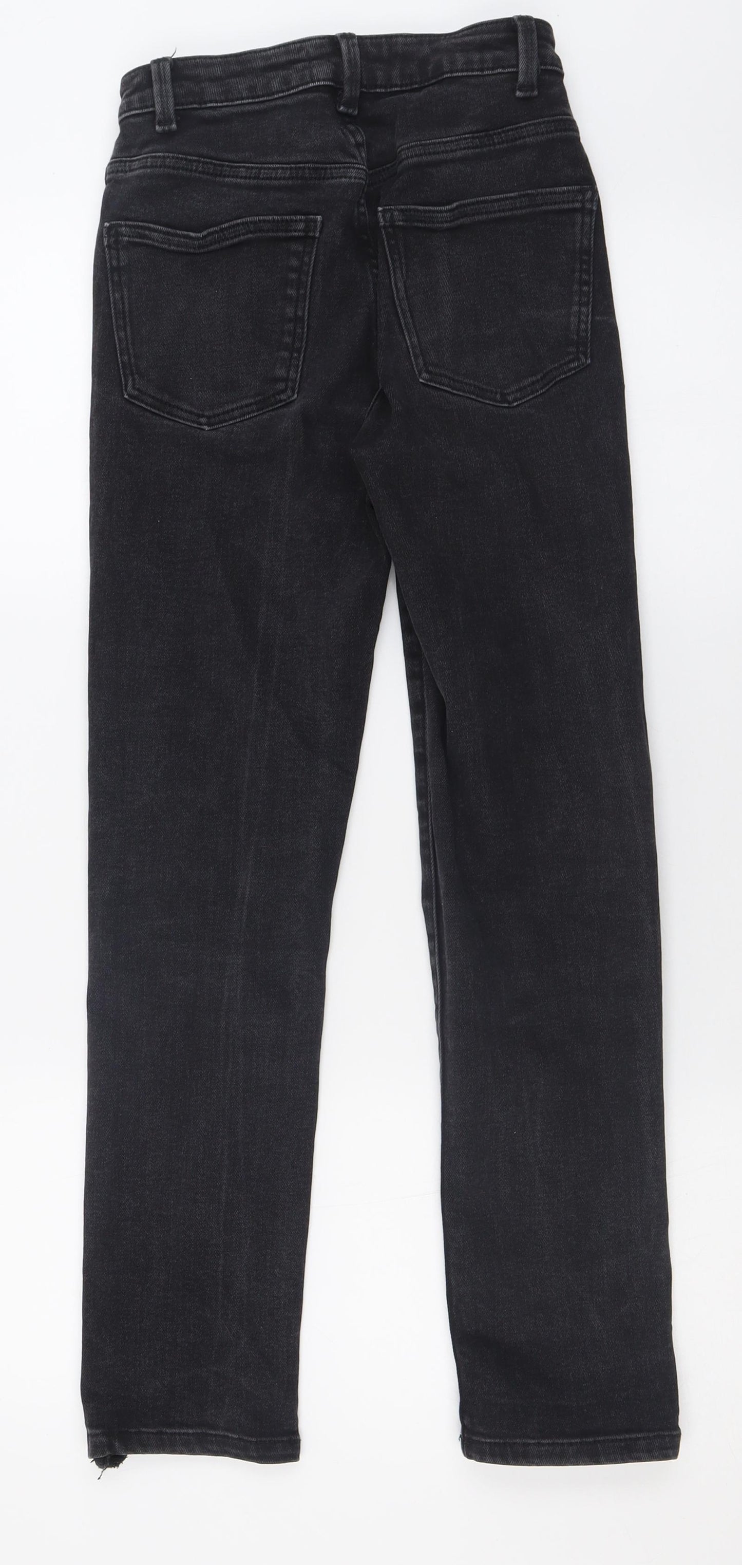 Primark Womens Black  Cotton Straight Jeans Size 4 L27 in Regular Button