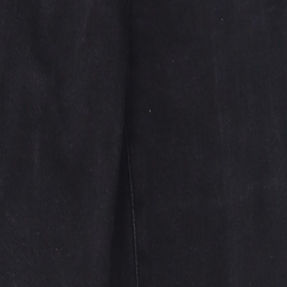 Primark Womens Black  Cotton Straight Jeans Size 4 L27 in Regular Button