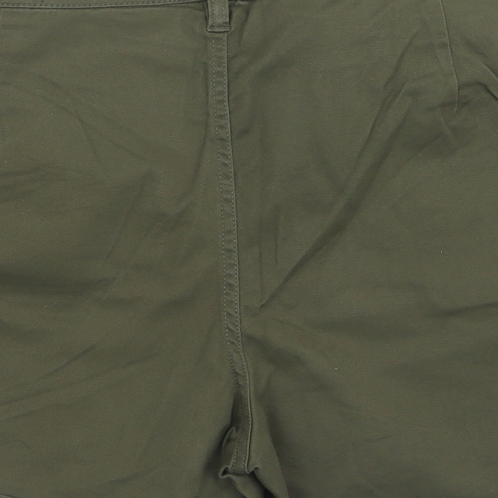 F&F Womens Green  Cotton Bermuda Shorts Size 16 L3 in Regular Button