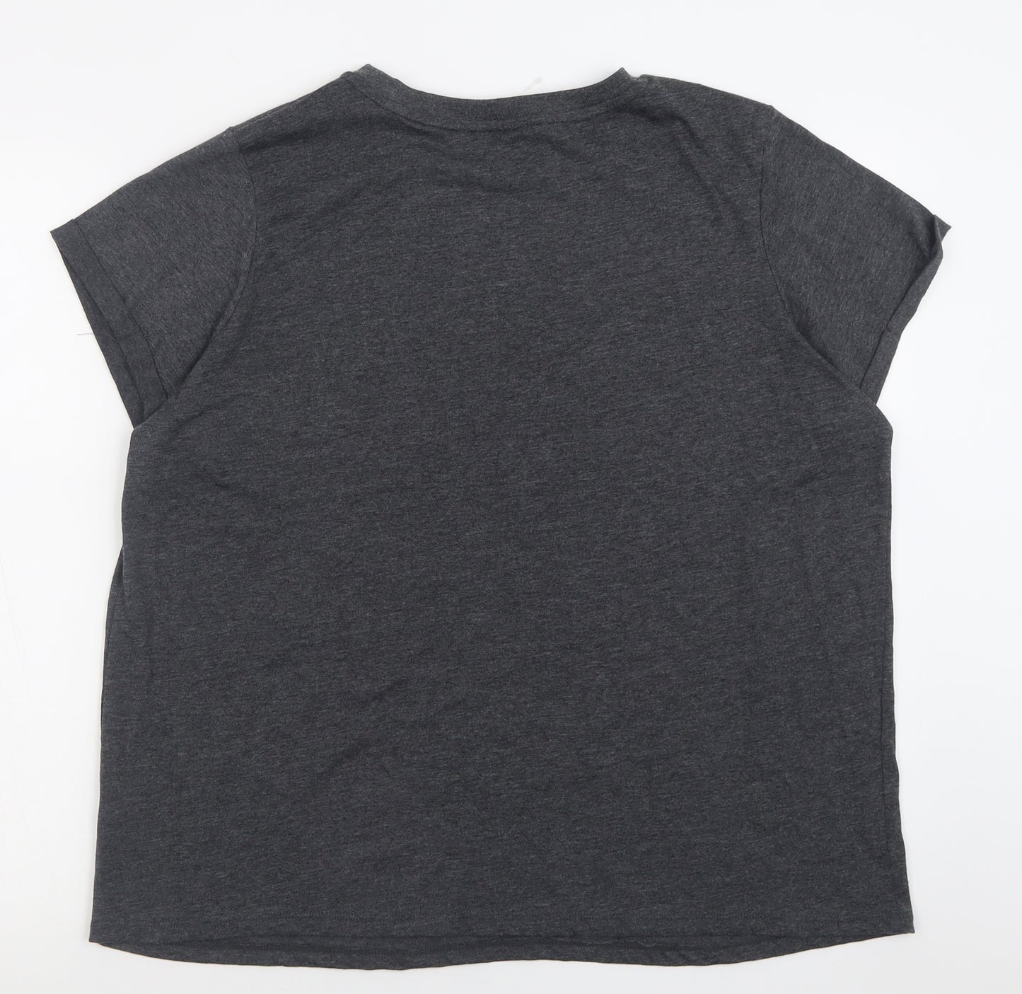 George Womens Grey  Cotton Basic T-Shirt Size L Crew Neck - Lucky