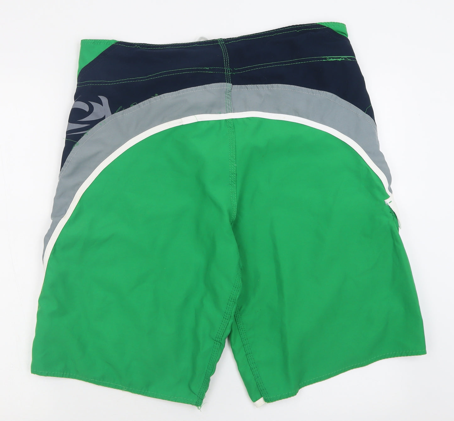 Real M Mens Green  Polyester Bermuda Shorts Size XL L10 in Regular Tie
