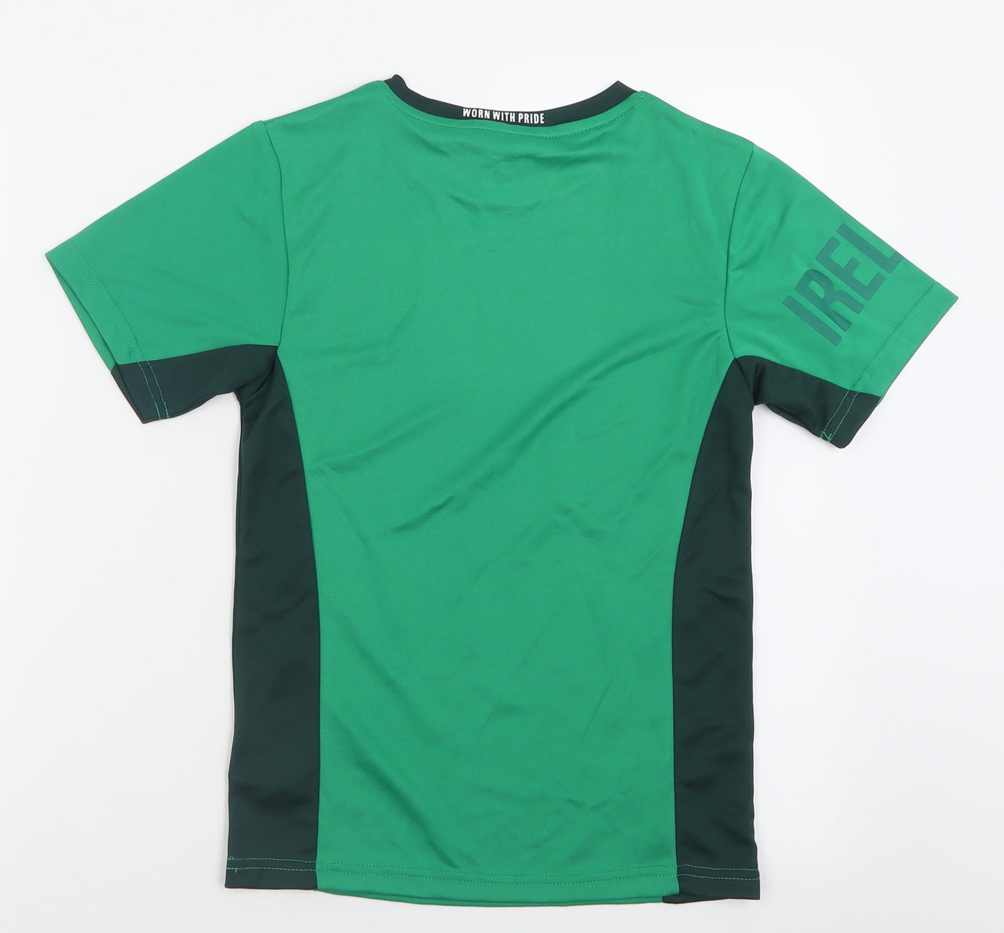Rugby Heritage Boys Green  Polyester Basic T-Shirt Size 9-10 Years Crew Neck Pullover - Ireland