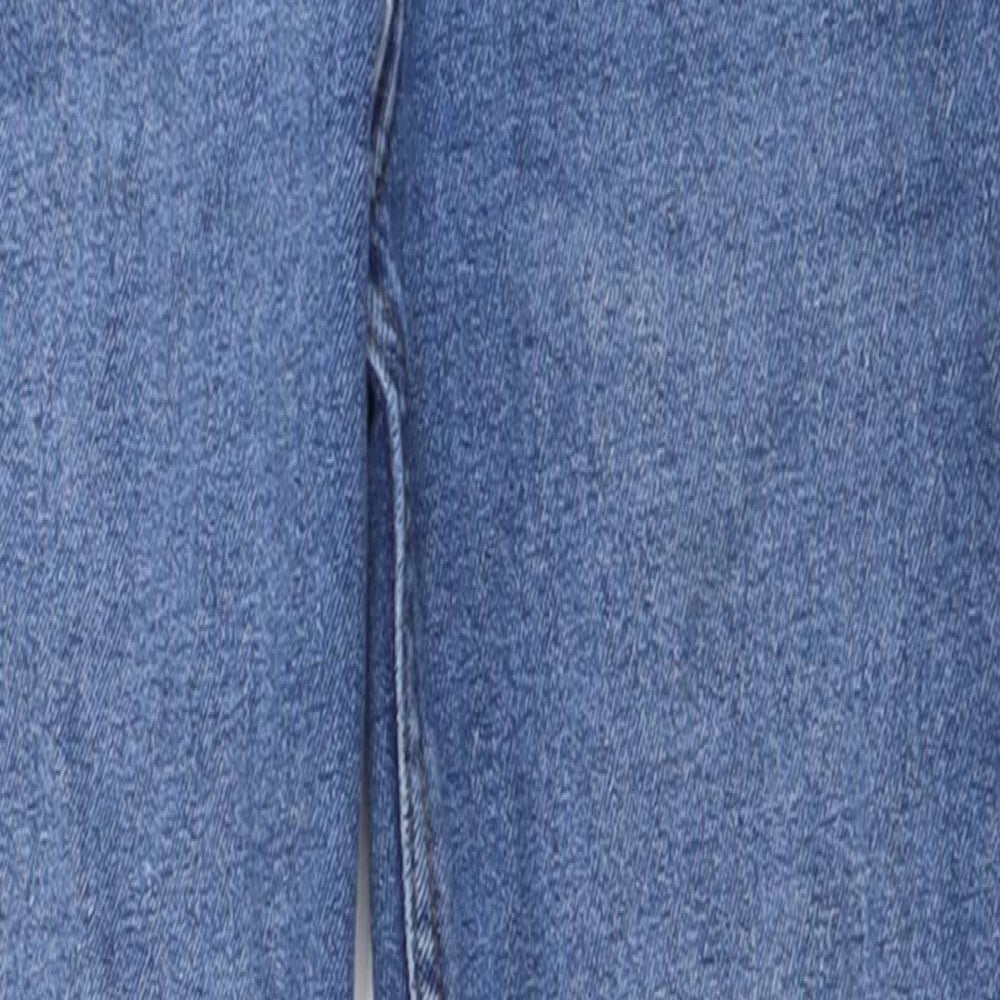 Denim & Co. Womens Blue  Cotton Straight Jeans Size 4 L27 in Regular Button