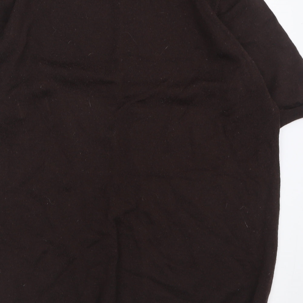 Preworn Womens Brown Crew Neck  Wool Pullover Jumper Size 14