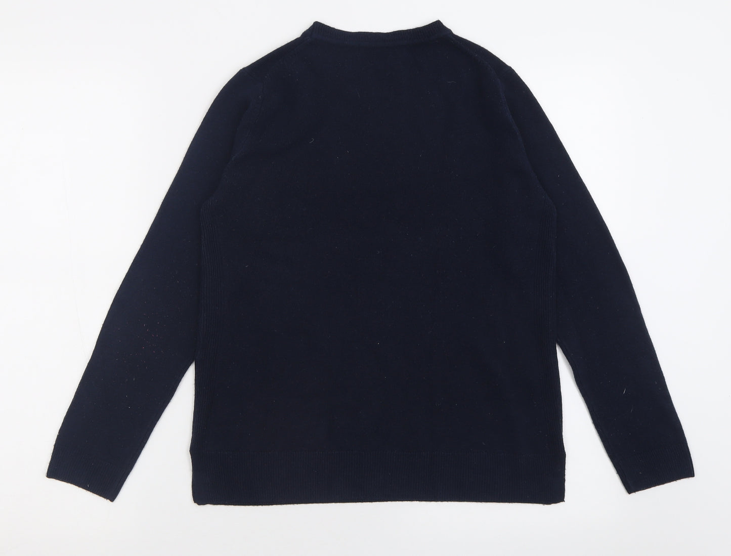 Marks and Spencer Womens Blue Crew Neck  Acrylic Pullover Jumper Size 10