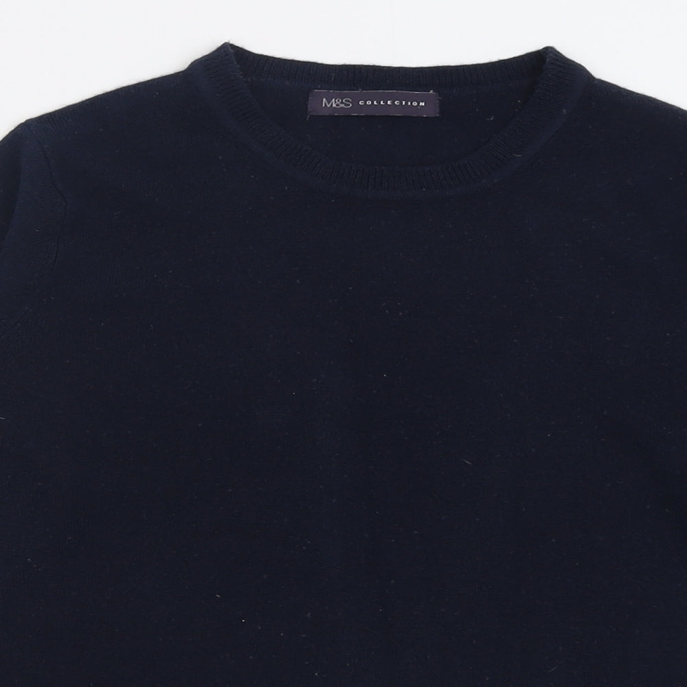 Marks and Spencer Womens Blue Crew Neck  Acrylic Pullover Jumper Size 10
