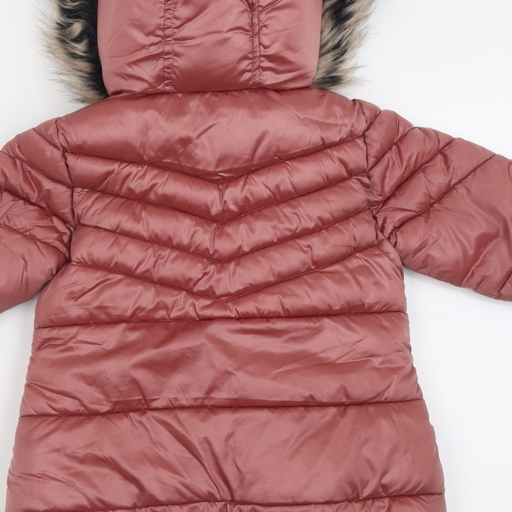 NEXT Girls Pink   Basic Coat Coat Size 4 Years  Zip