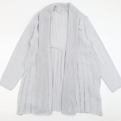 Damart Womens Grey V-Neck  Acrylic Cardigan Jumper Size 10