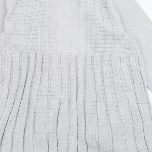 Damart Womens Grey V-Neck  Acrylic Cardigan Jumper Size 10