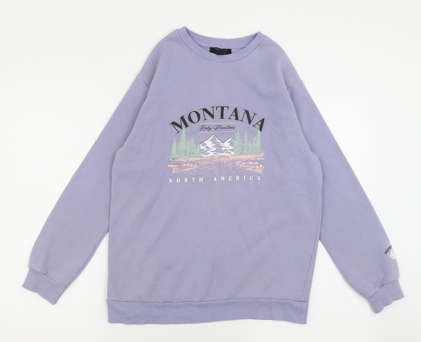 New Look Girls Purple  Cotton Pullover Sweatshirt Size 10-11 Years  Pullover - Montana
