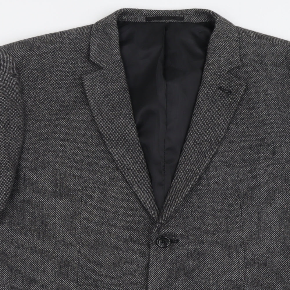New Look Mens Grey  Wool Jacket Suit Jacket Size 42