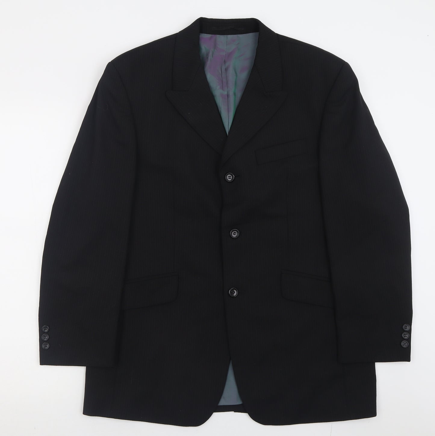 Karl Jackson Mens Black  Wool Jacket Suit Jacket Size 38
