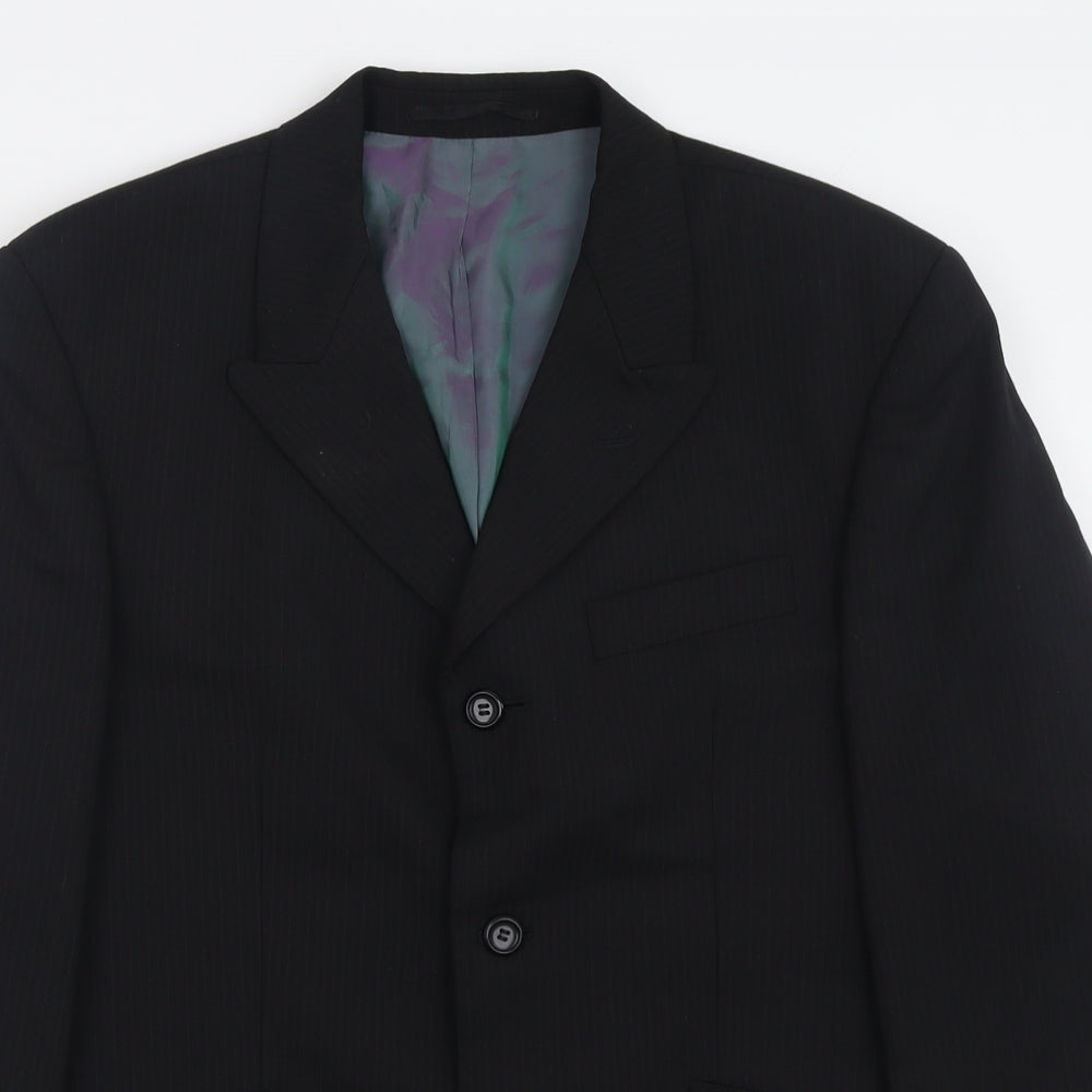 Karl Jackson Mens Black  Wool Jacket Suit Jacket Size 38