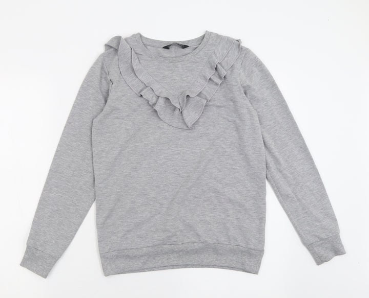 Dorothy Perkins Womens Grey Polyester Pullover Sweatshirt Size 10 Pullover