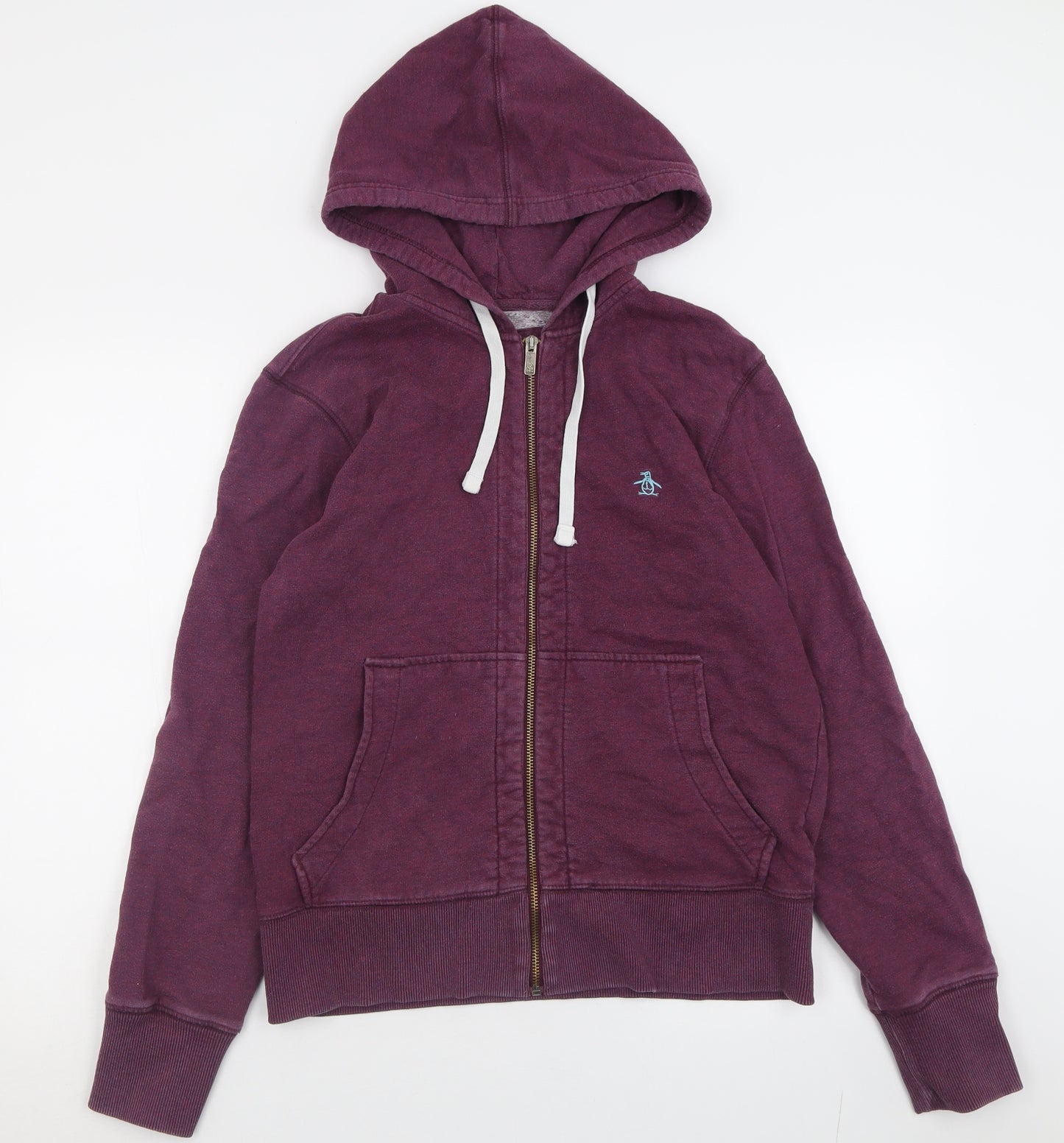 Penguin Mens Purple  Cotton Full Zip Hoodie Size M