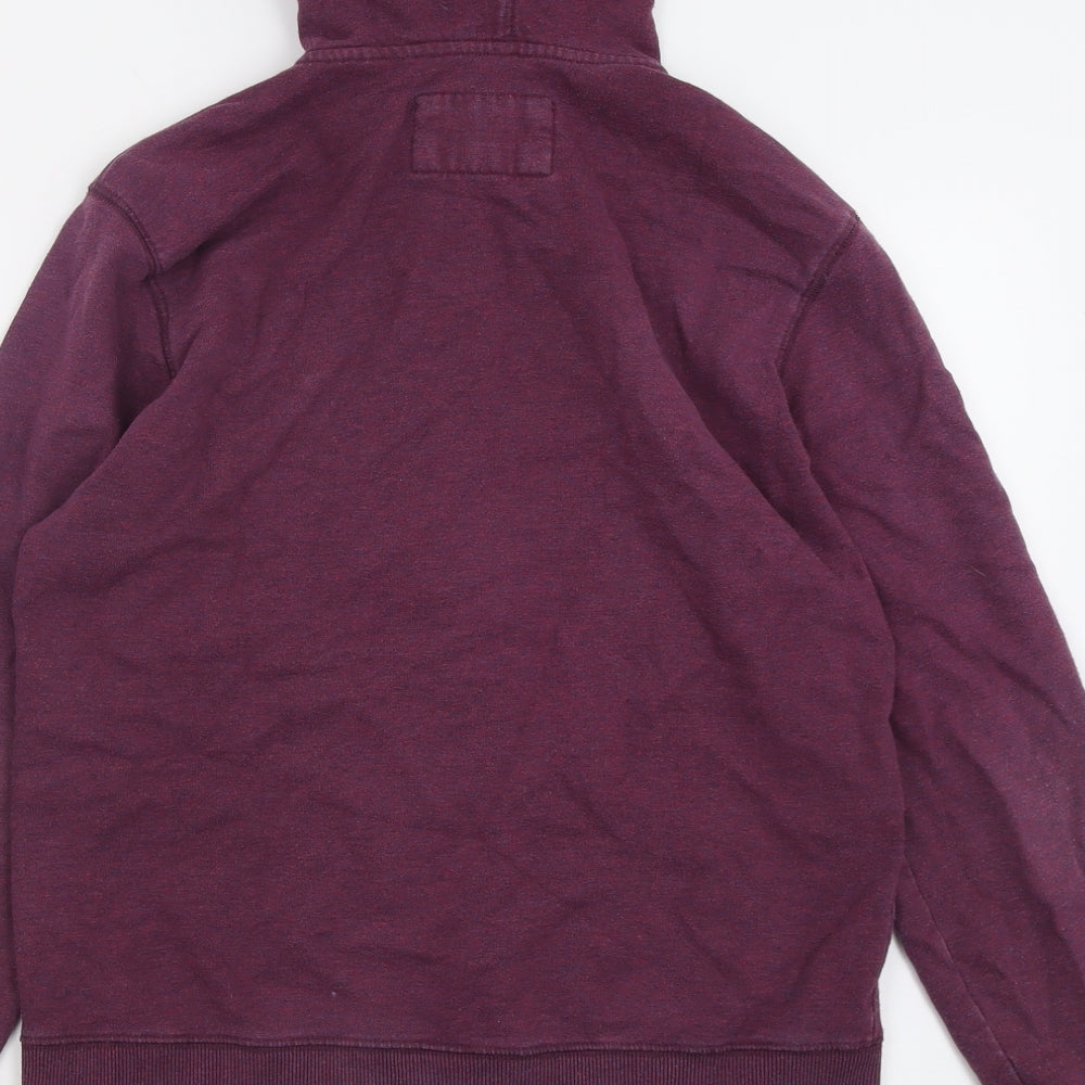 Penguin Mens Purple  Cotton Full Zip Hoodie Size M