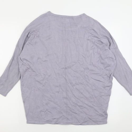 Saint Womens Purple Crew Neck  Viscose Pullover Jumper Size L