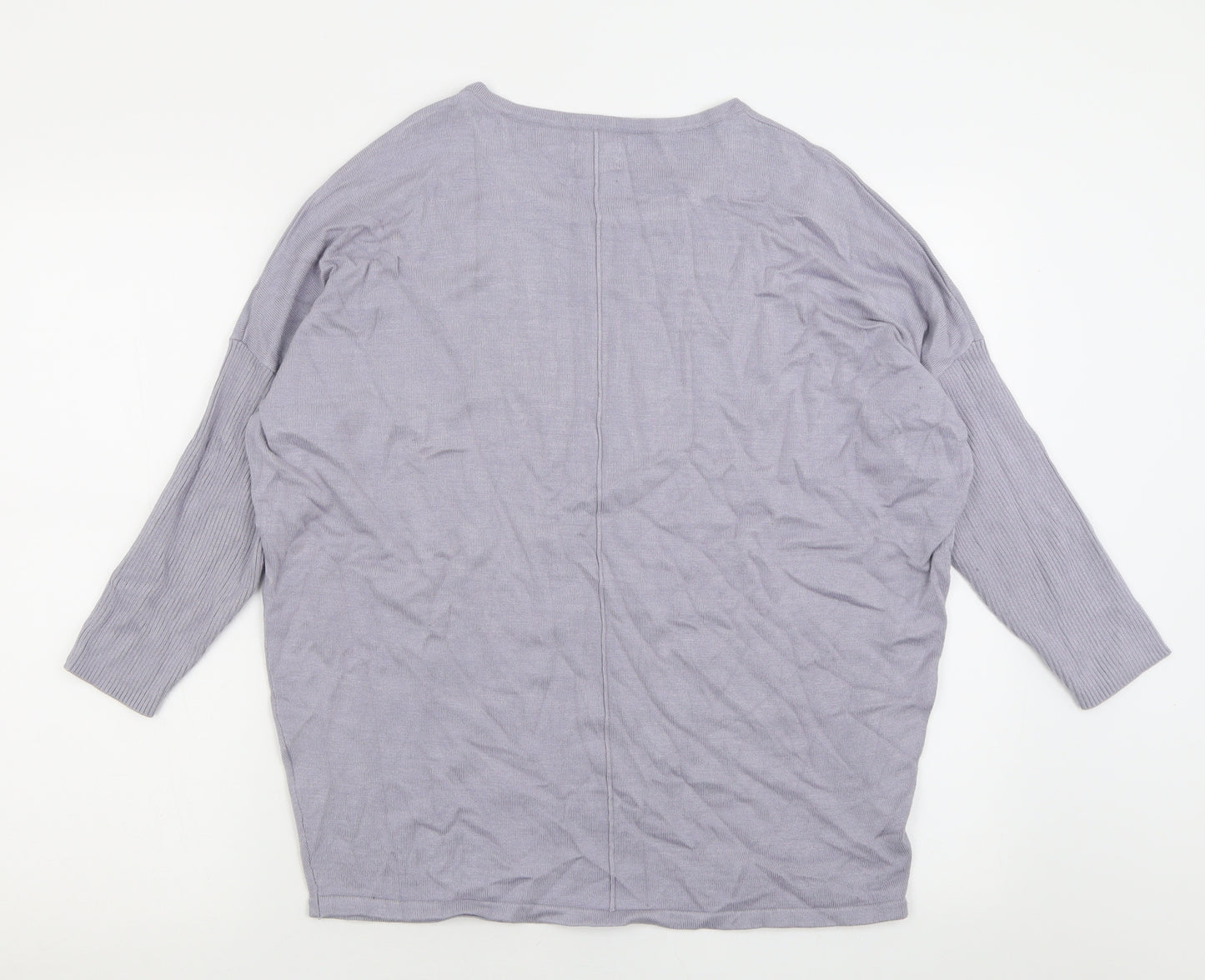 Saint Womens Purple Crew Neck  Viscose Pullover Jumper Size L