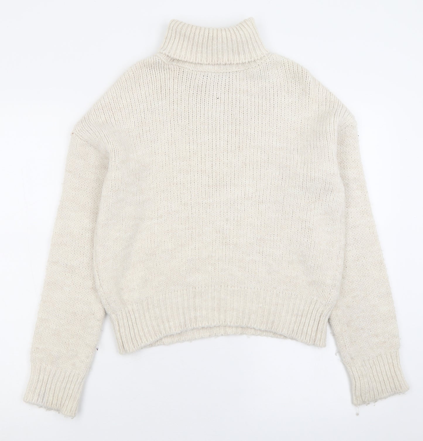 Primark Womens Ivory Roll Neck  Acrylic Pullover Jumper Size XL