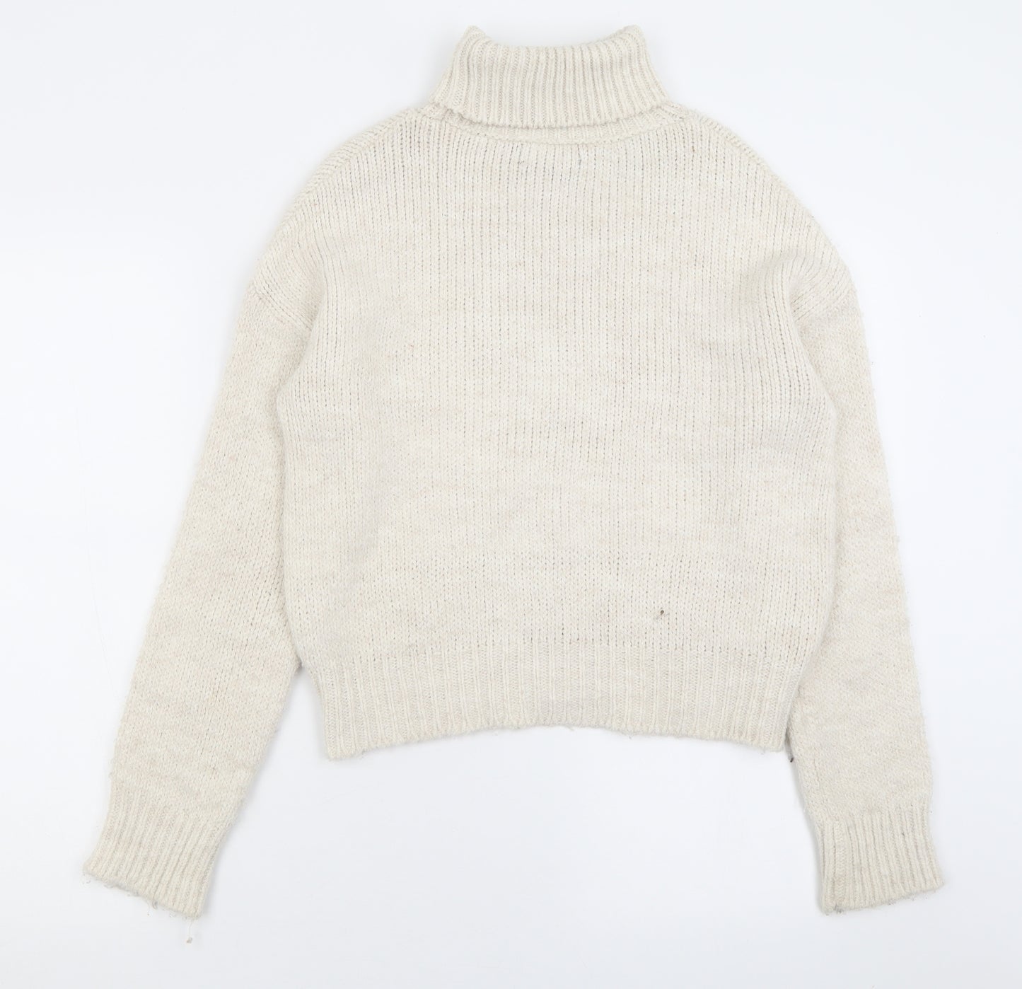 Primark Womens Ivory Roll Neck  Acrylic Pullover Jumper Size XL