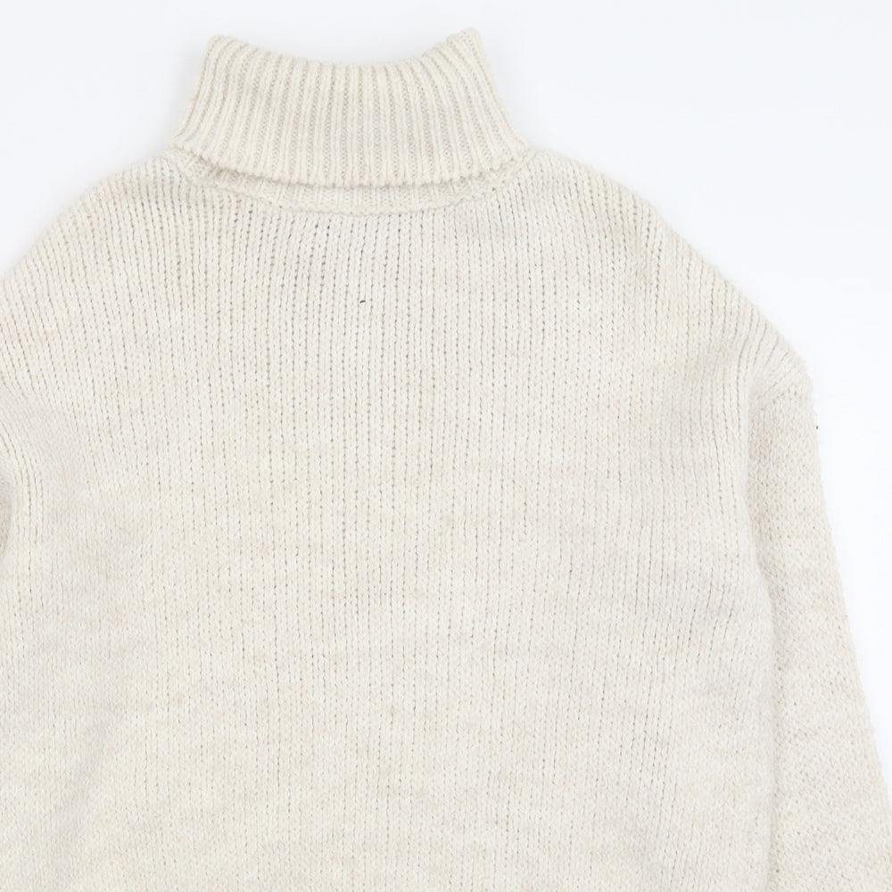 Primark Womens Ivory Roll Neck  Acrylic Pullover Jumper Size XL