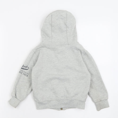 Rebel Boys Grey  Polyester Full Zip Hoodie Size 2-3 Years  Zip