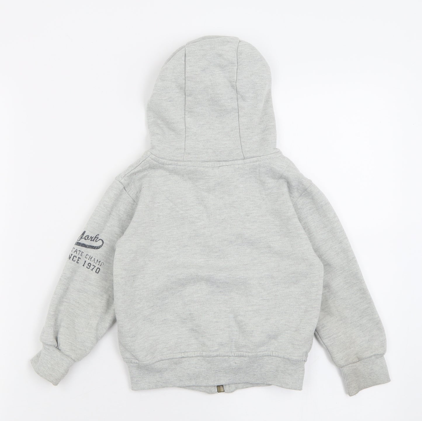 Rebel Boys Grey  Polyester Full Zip Hoodie Size 2-3 Years  Zip